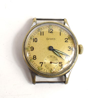 Lot 302 - A Grana military issued watch (lacking strap),...