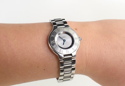 Lot 305 - A Must de Cartier 21 stainless steel ladies...