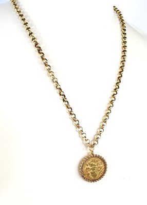 Lot 258 - A 9ct gold chain link necklace and half gold...