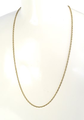 Lot 18 - A 9ct gold fine chain link necklace, with hoop...