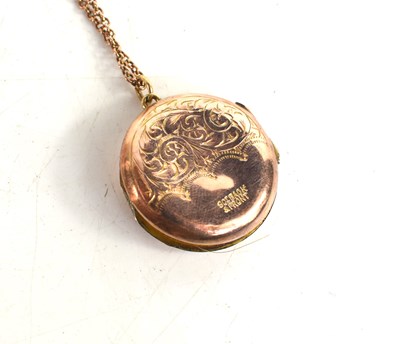 Lot 184 - A 9ct rose gold pendant locket necklace, the...