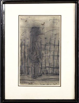 Lot 25 - Lawrence Stephen Lowry: figures ebfore a...