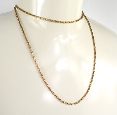Lot 217 - A 9ct gold chain link necklace, composed of...