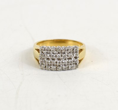 Lot 72 - A 9ct gold and diamond cluster ring, 1970s,...