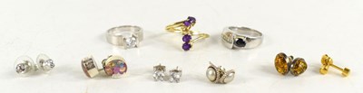 Lot 45 - Six pairs of various silver and dress earrings,...