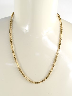Lot 33 - A 9ct gold necklace, composed of circular...