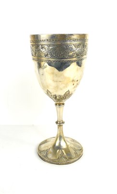 Lot 341 - A 19th century silver chalice, 7.1toz,...