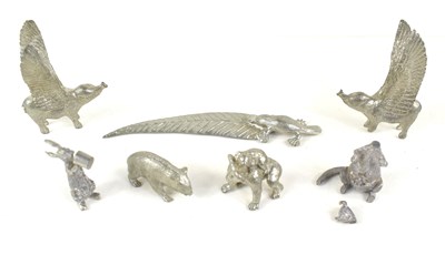 Lot 324 - A group of seven 'Australia's Fauna' pewter...