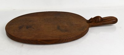 Lot 298 - Robert Thompson 'Mouseman' oak cheese board,...