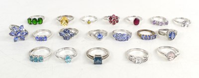 Lot 151 - A large selection of silver dress rings, all...