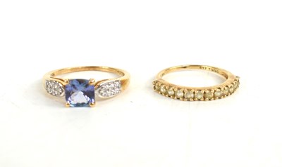 Lot 161 - A 10ct gold, alexandrite and diamond ring,...