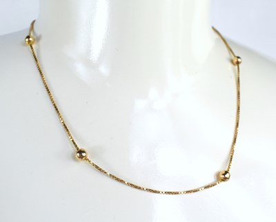 Lot 172 - A 9ct rose gold necklace, with box link chain...