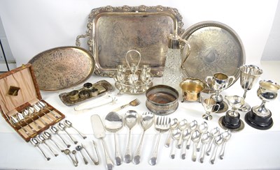 Lot 322 - A large selection of silver plateware to...