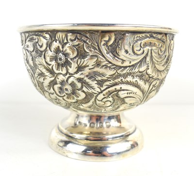 Lot 327 - A silver repousse pedestal bowl, decorated...