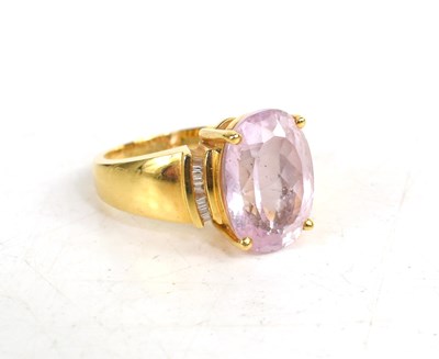 Lot 227 - An 18ct gold, diamond and kunzite dress ring,...