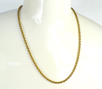 Lot 228 - A 9ct gold chain link necklace, circular links...