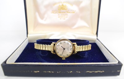 Lot 299 - A 9ct gold cased ladies wristwatch with later...