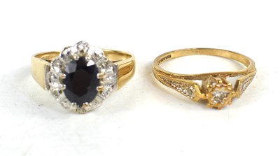 Lot 208 - Two 9ct gold rings, one set with an oval...