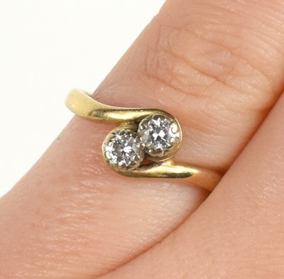 Lot 226 - A 9ct gold and diamond Toit et Moi ring, size...