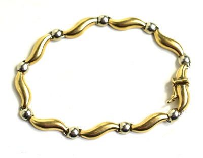 Lot 221 - A 9ct gold modernist bracelet, 7.3g.