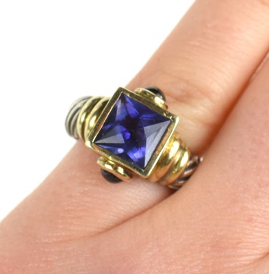 Lot 5 - A David Yurman silver, tanzanite and ruby...