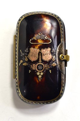 Lot 345 - A Victorian tortoiseshell, gold and silver...