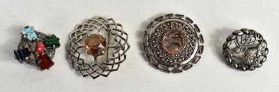 Lot 53 - A group of Scottish brooches to include a...