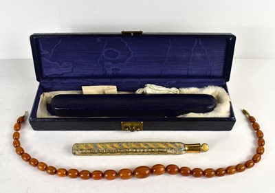 Lot 335 - A 1940s blue leather clad presentation case...