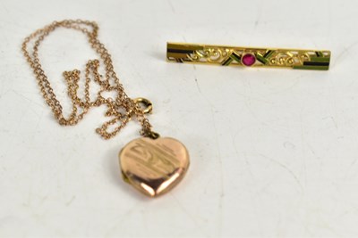 Lot 92 - A 9ct gold front and back heart form pendant...