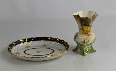 Lot 218 - A Hadleys Royal Worcester miniature vase,...