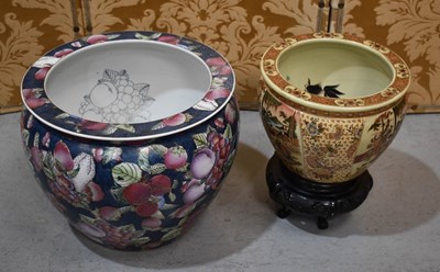 Lot 402 - Two 20th century jardinieres, one decorated...