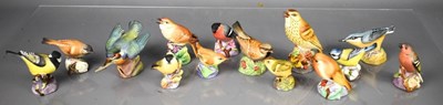 Lot 219 - Fourteen Royal Worcester birds, all stamped...