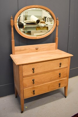 Lot 519 - An antique ash dressing chest with three...