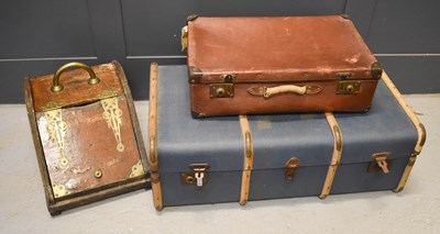Lot 319 - Two vintage suitcases, together with a...