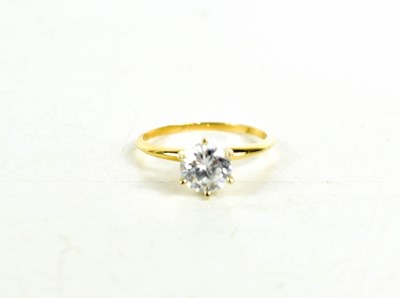Lot 5 - A 14ct gold and paste solitaire ring, size Q/P,...