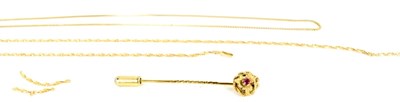 Lot 167 - A 9ct gold chain link necklace, 1/98g, a 9ct...