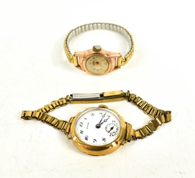 Lot 171 - A Cyma 9ct gold cased wristwatch, Arabic dial...