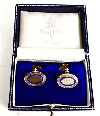 Lot 88 - A pair of Mappin & Webb 9ct gold and enamel...