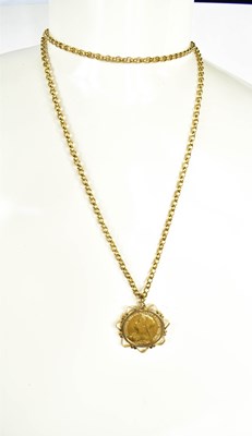 Lot 95 - A gold full sovereign dated 1899 pendant...