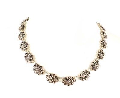 Lot 114 - A silver and marcasite demi parure comprising...