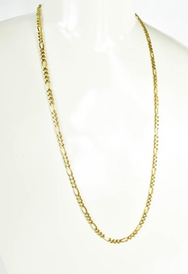 Lot 70 - A 14k gold Italian flat oval link necklace...