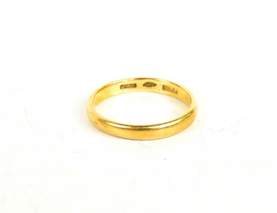 Lot 61 - A 22ct gold wedding band, size J, 2.39g.