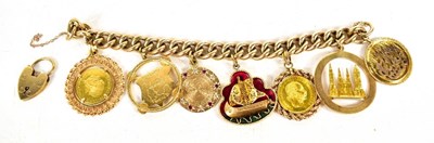 Lot 12 - A substantial 9ct gold chain link charm...