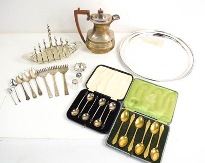 Lot 201 - A set of six silver coffee bean spoons in the...