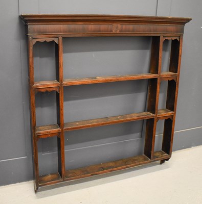 Lot 577 - A 19th century oak and mahogany Delft / wall...