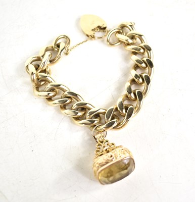 Lot 109 - A 9ct gold chain link bracelet, with fob,...