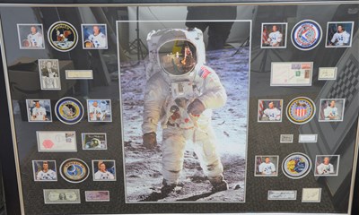 Lot 247a - A large framed montage of the Apollo...