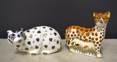 Lot 46 - Two Royal Crown Derby paperweights of a Tiger...