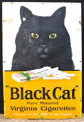 Lot 71 - Enamel signs: A Vintage Black Cat "Pure...