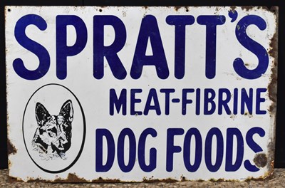 Lot 56 - Enamel Signs: A vintage 'Spratts Meat Fibrine...